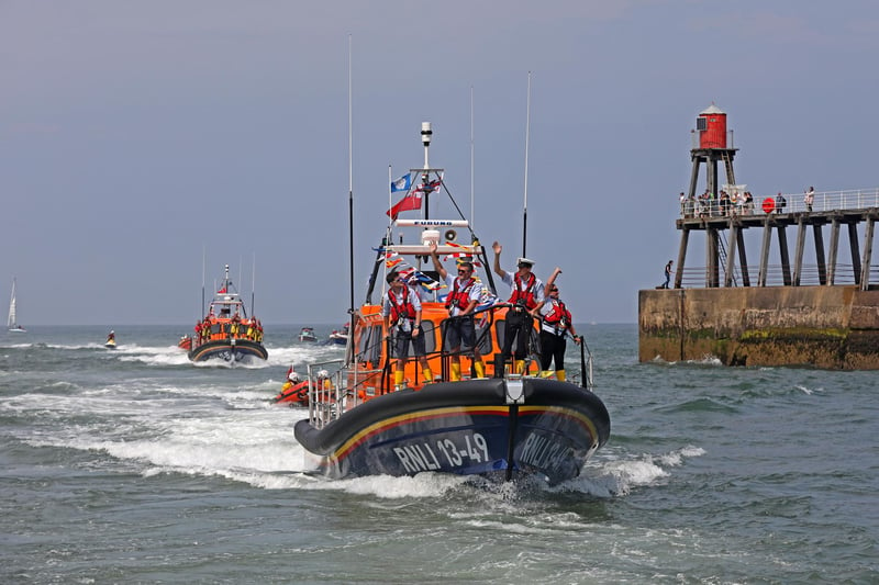 The new boat as it enters the piers